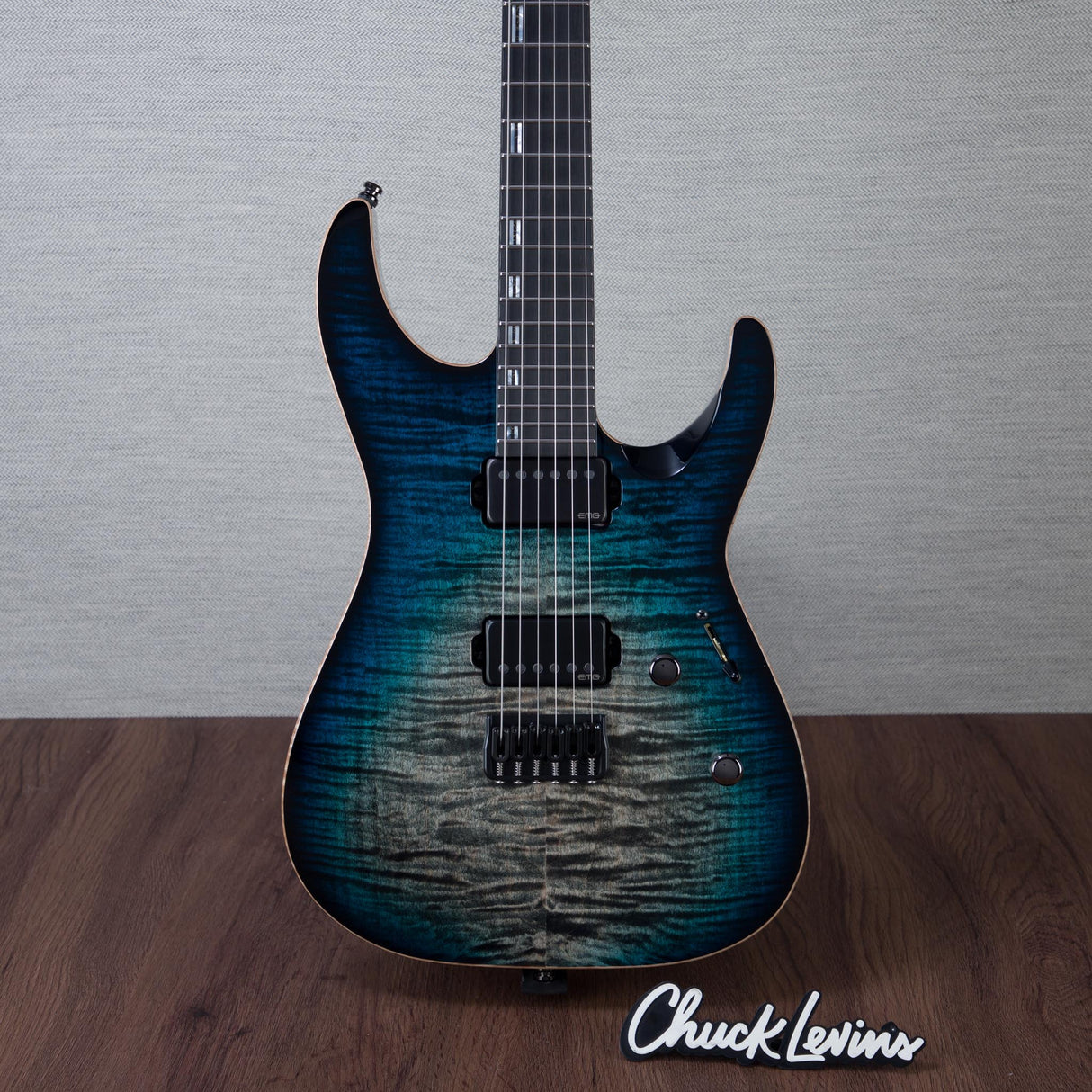ESP M-II CTM FM/NT Electric Guitar - See-Thru Black Aqua Burst - #E4801252