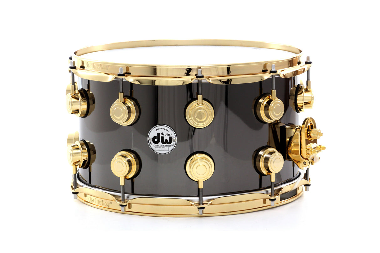 Drum Workshop 14" x 8" Collector's Metal Snare Drum - Black Nickel Over Brass With Gold Hardware