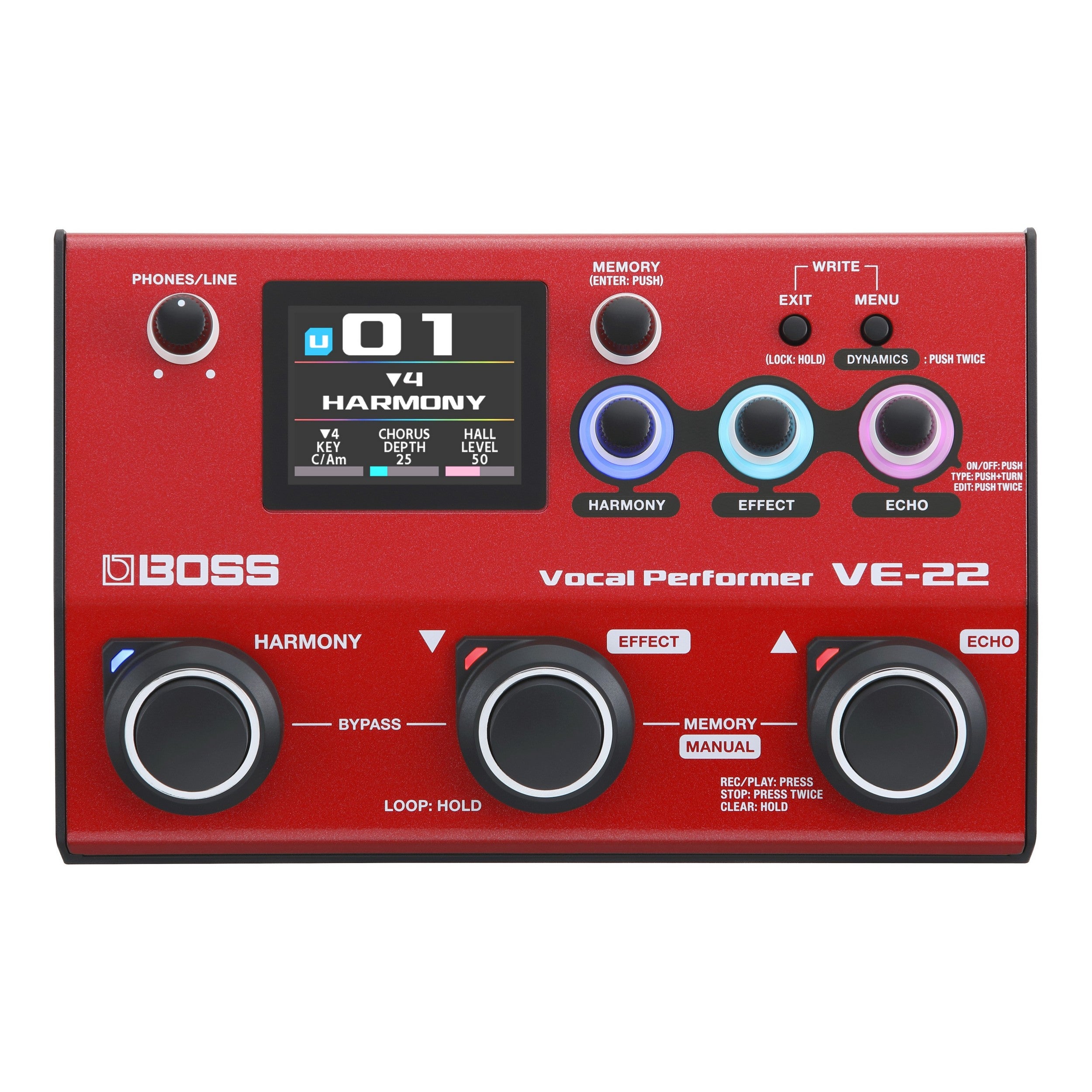Boss VE-22 Vocal Performer Vocal Effects Processor - Mint, Open