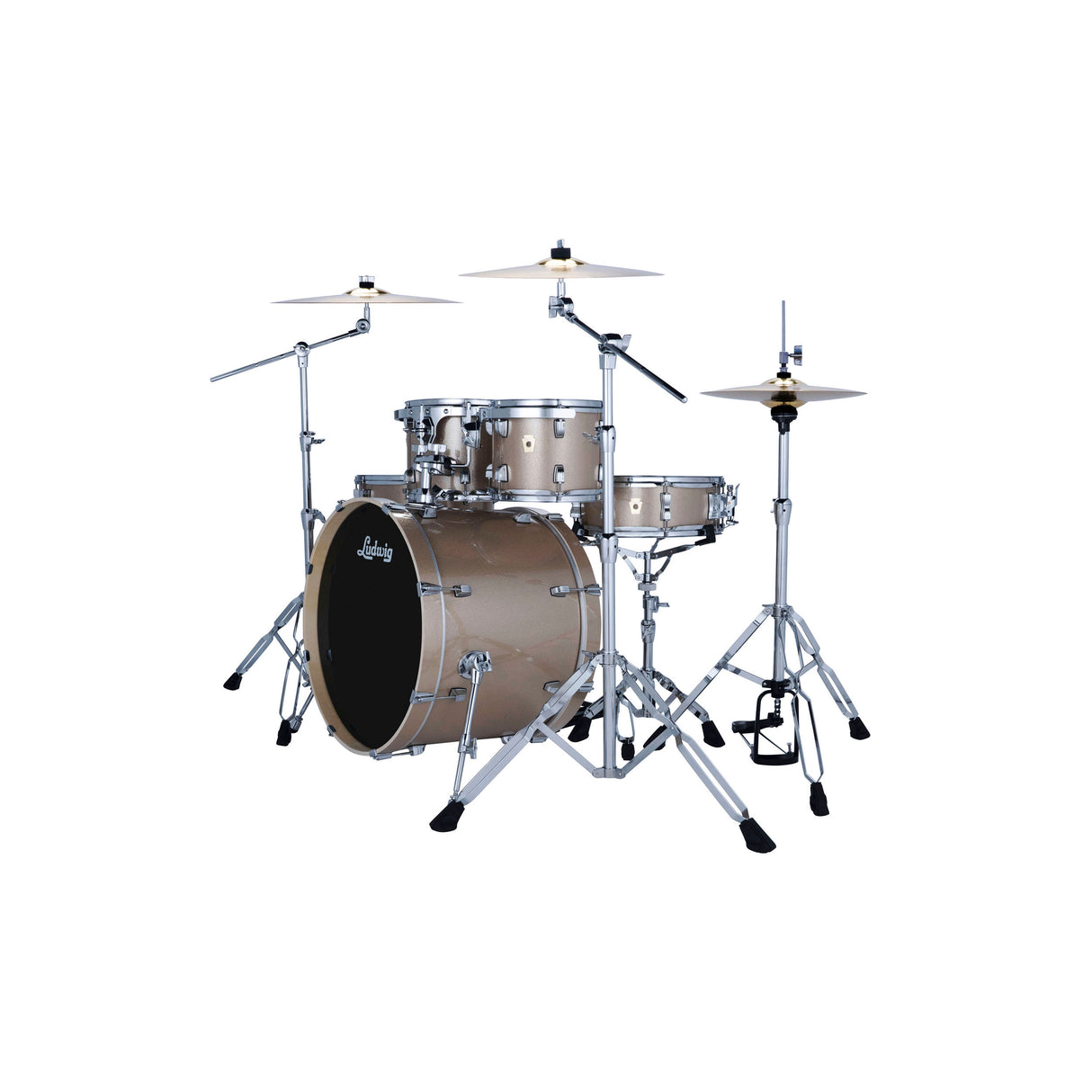 Ludwig Evolution 5-Piece Drum Kit with 22-Inch Kick - Prosecco Sparkle