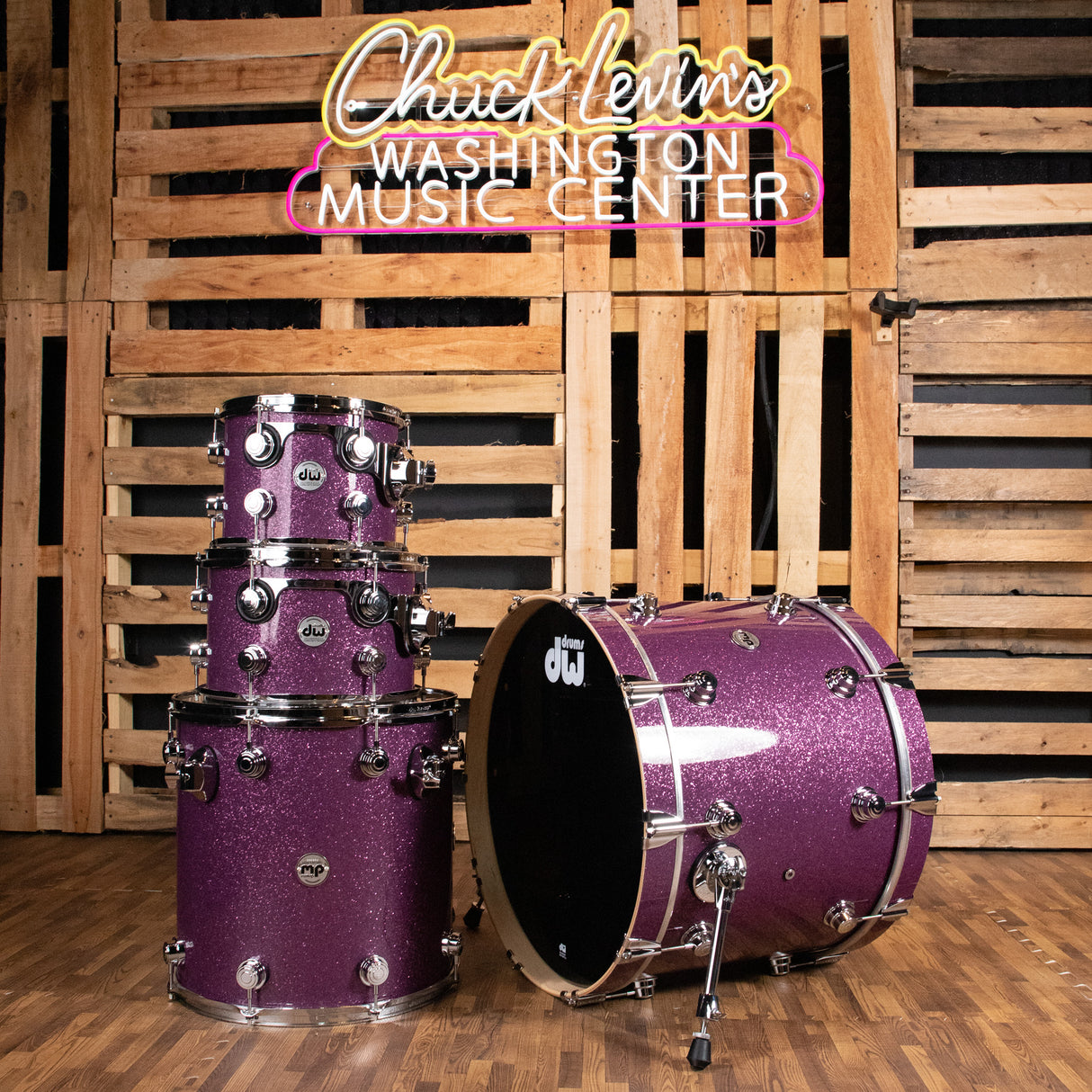 DW Collector's Series 333 4-Piece Shell Pack with 22-Inch Kick - Purple Glass