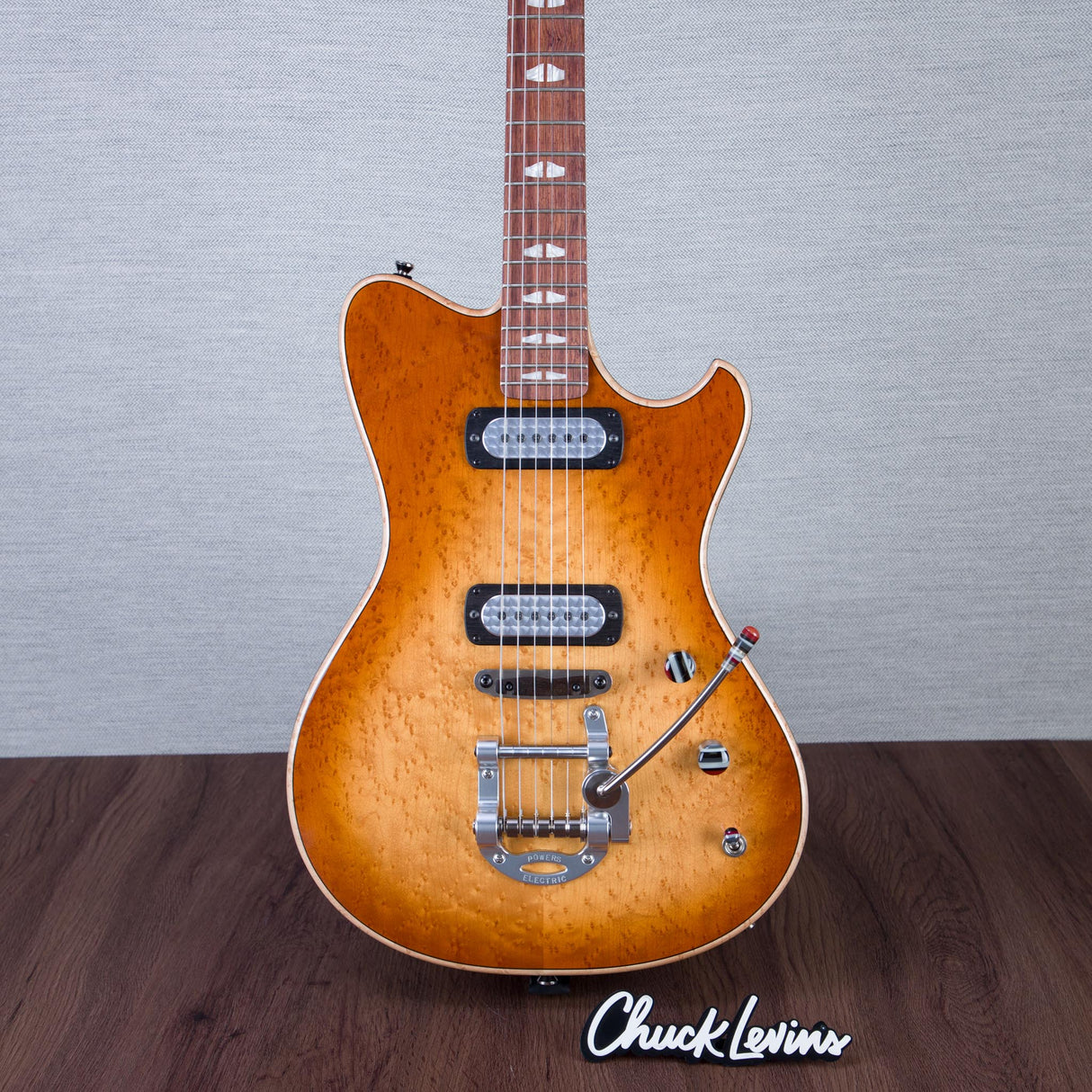 Powers Electric A-Type Electric Guitar - Wild Honey Burst - #B142