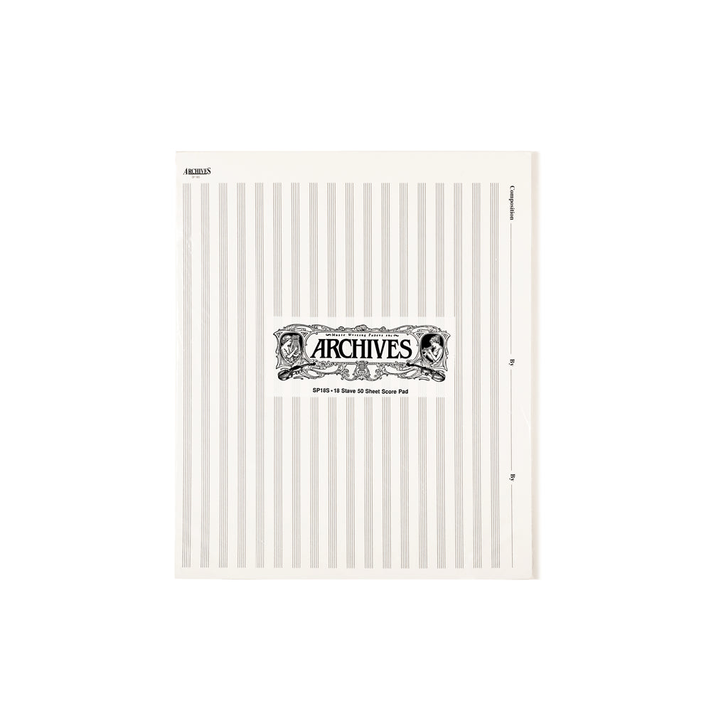 Archives By D'Addario SP18S Manuscript Tear-Away Paper Pad - 18 Stave 50 Sheets