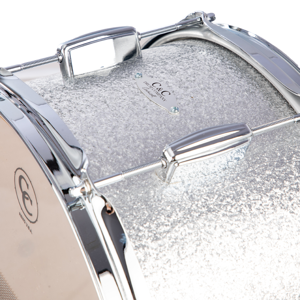C&C Drums Player Date II 8x14 Snare - Silver Sparkle Wrap