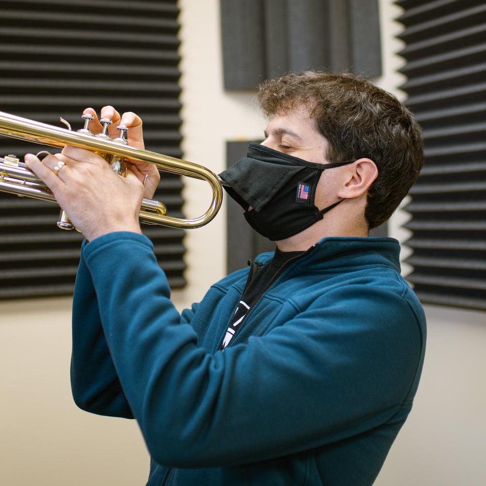 Bell Barrier Face Mask for Wind and Brass Instruments