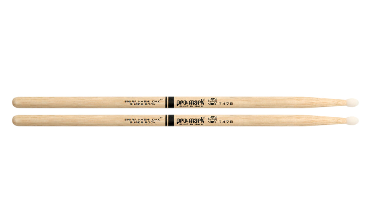 Promark PW747BN Shira Kashi Oak 747B Super Rock Nylon Tip drumstick