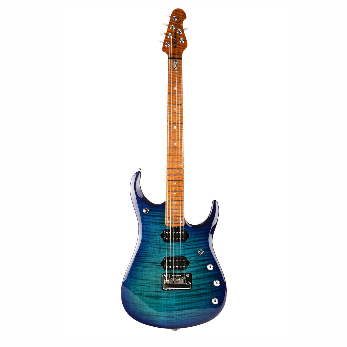 Music Man John Petrucci Signature JP15 Electric Guitar - Cerulean Paradise Fade, Flame Maple Top