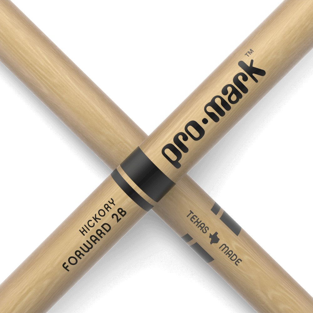 Promark Classic Forward 2B Hickory Drumsticks - Oval Wood Tip, 4 Pairs