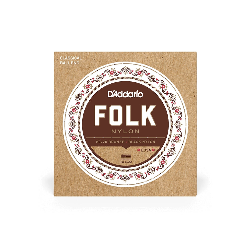 D'Addario EJ34 80/20 Bronze/Black Nylon Classical Guitar Strings
