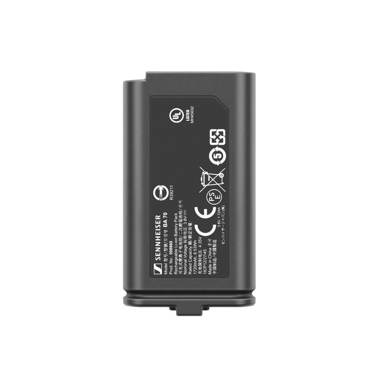 Sennheiser BA 70 Rechargeable Battery Pack for EW-D Bodypack and Handheld Transmitters