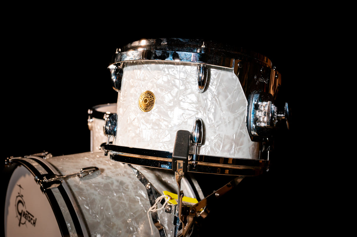 Gretsch USA Custom Nitron 3 Piece Shell Pack, 60's White Marine Pearl - 12/14/20