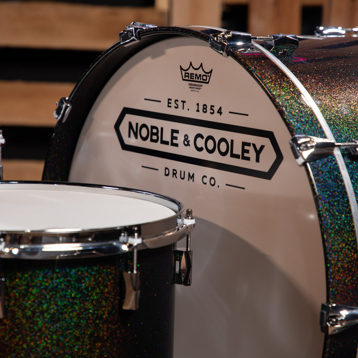 Noble & Cooley 4-Piece Union Series Shell Pack with 22-Inch Kick - Rainbow Sparkle