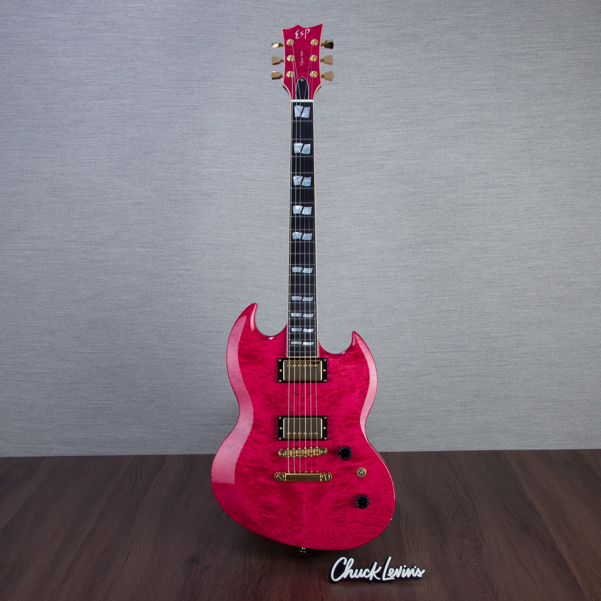 ESP USA Viper QM Electric Guitar - Raspberry - #US24133