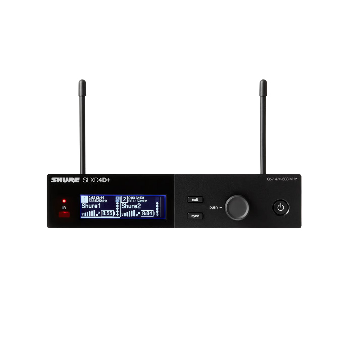 Shure SLXD4D+ Dual-Channel Half-Rack Receiver - G57 Band