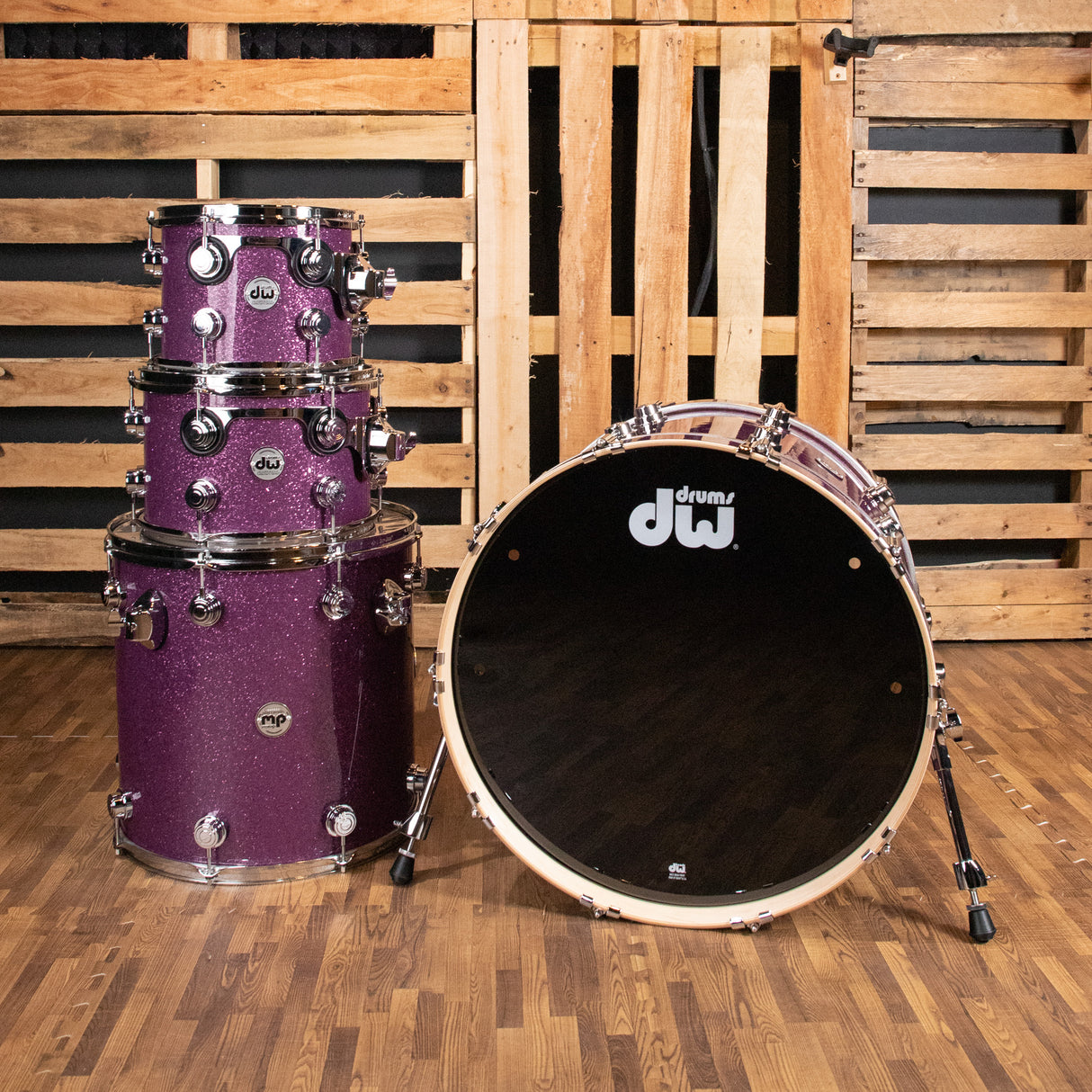 DW Collector's Series 333 4-Piece Shell Pack with 22-Inch Kick - Purple Glass