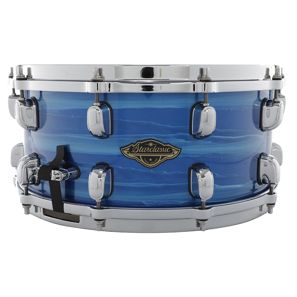 Tama 6.5" x 14" Walnut/Birch Snare Drum - Laquer Ocean Blue Ripple