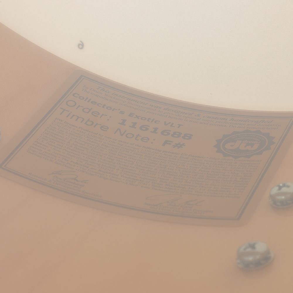 DW Collector's Series 333 6.5x14-Inch Snare Drum - Natural Lacquer Over Padouk