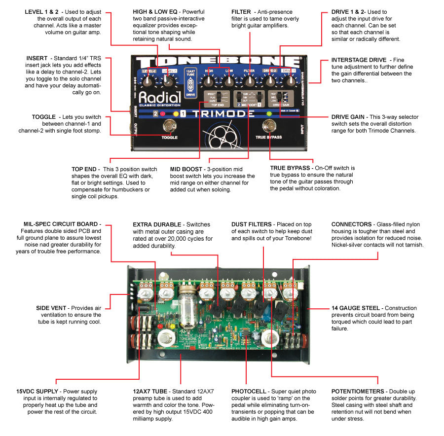 Radial Tonebone Trimode Distortion Pedal