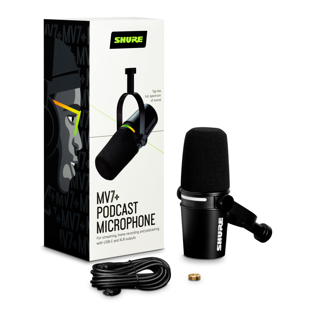 Shure MV7+ Podcast and Streaming Microphone - Black - New