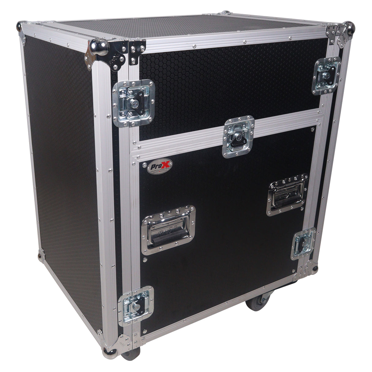 ProX T-12MRSS13ULT 13U Top 12U Front Rack Combo Flight Case with Laptop Shelf and Casters