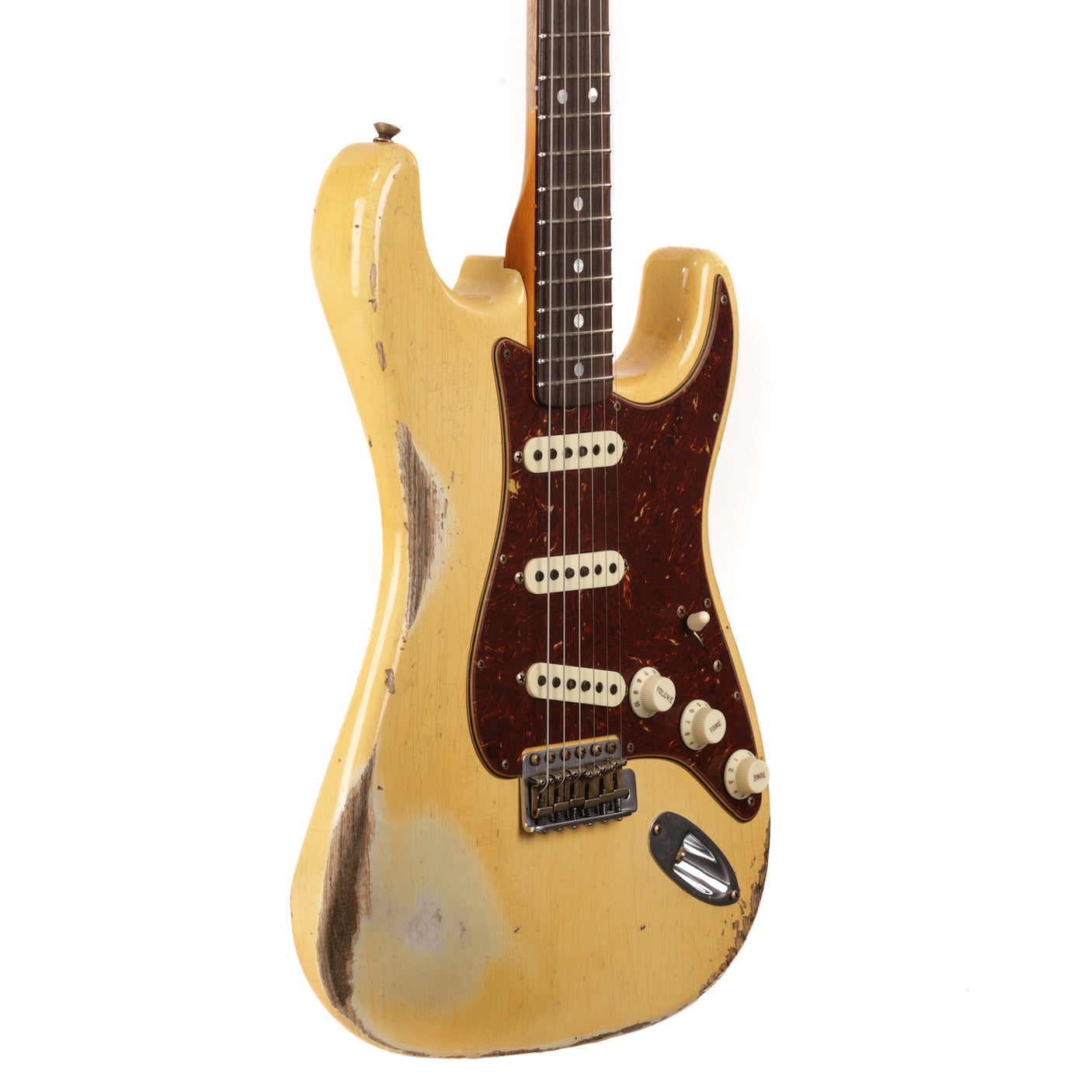 Fender Custom Shop 1969 Stratocaster Heavy Relic Guitar - Aged Vintage White - CHUCKSCLUSIVE - #R123333