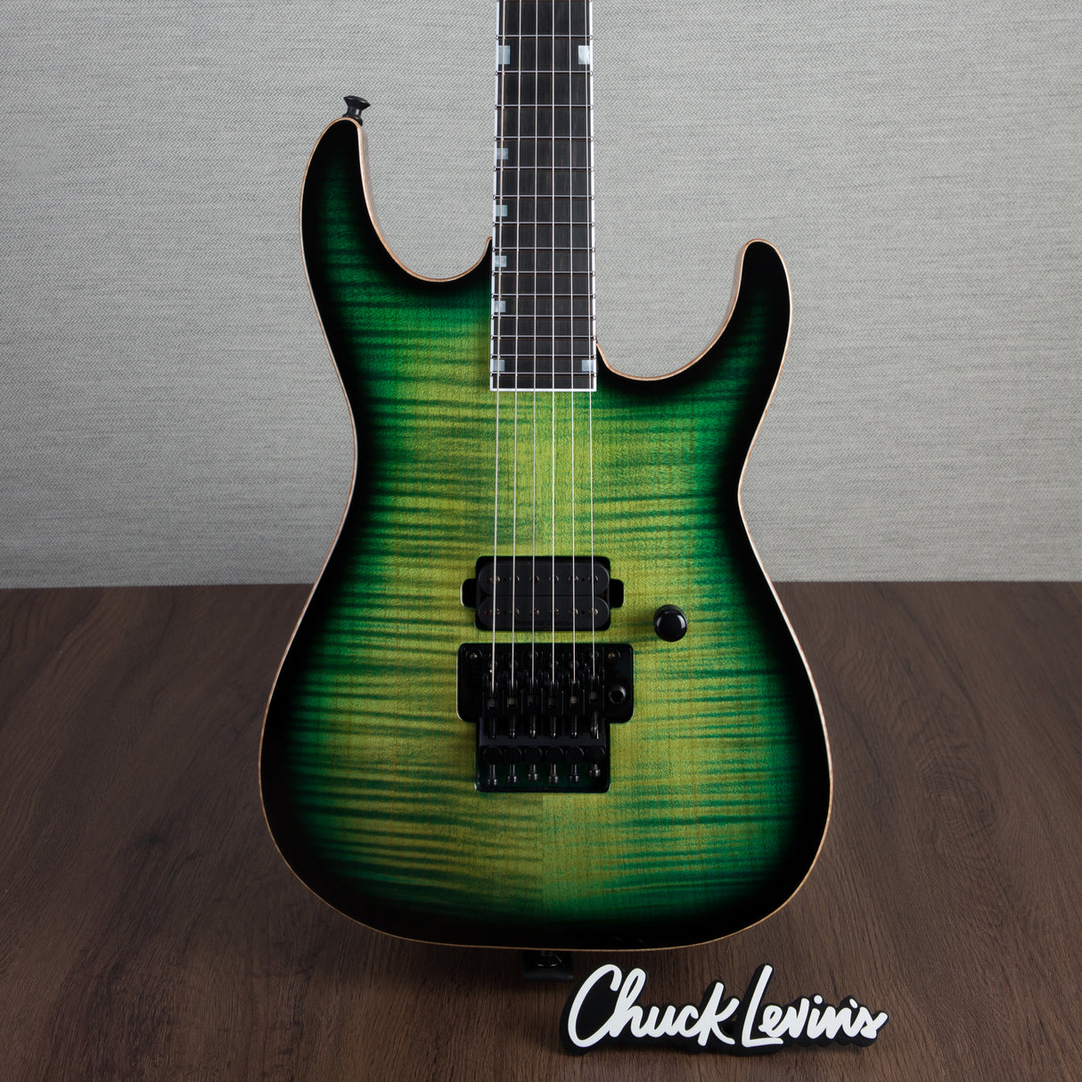 ESP USA M-I FR-DLX Flamed Maple Electric Guitar - Dark Lime Sunburst - #US23093