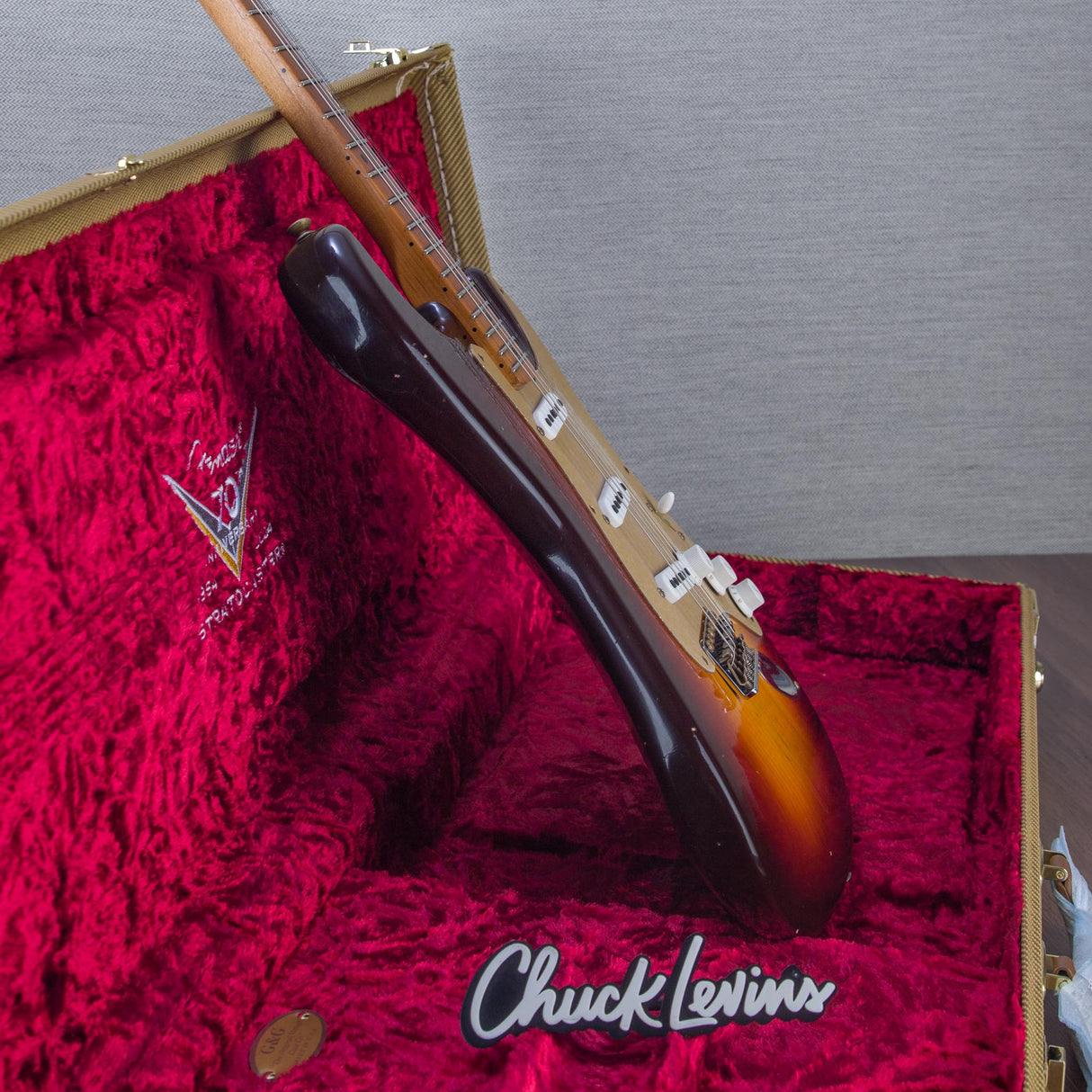 Fender Custom Shop Limited Edition 70th Anniversary 1956 Stratocaster Electric Guitar - Wide Fade Chocolate 2-Tone Sunburst - #LXX0491