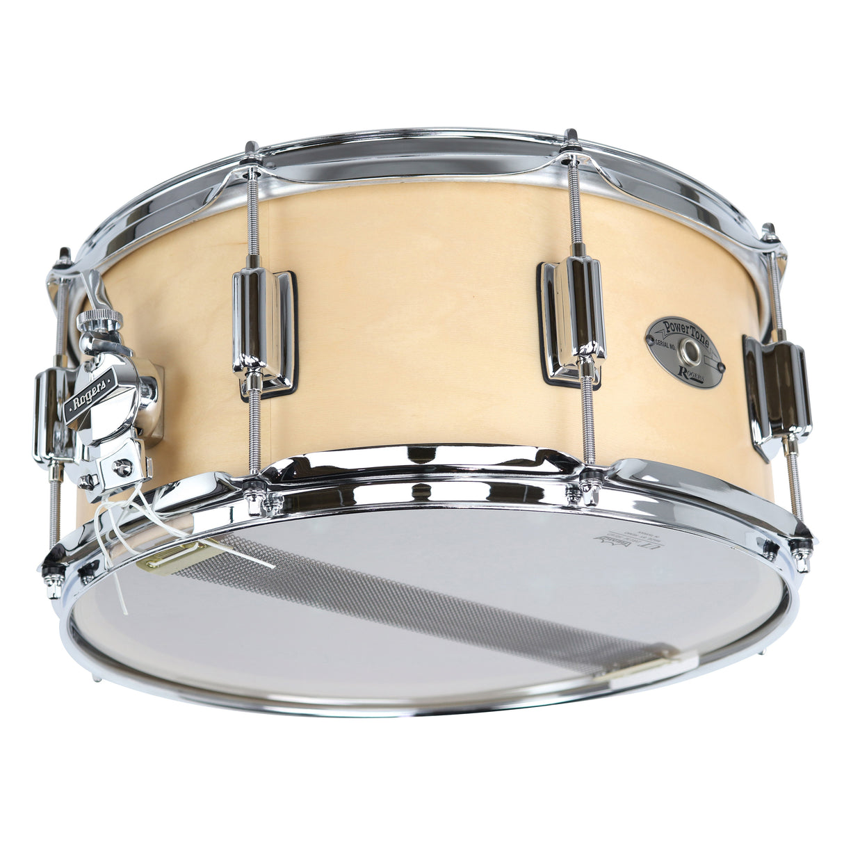 Rogers PowerTone 26SN 6.5x14 Wood Shell Snare Drum - Satin Natural
