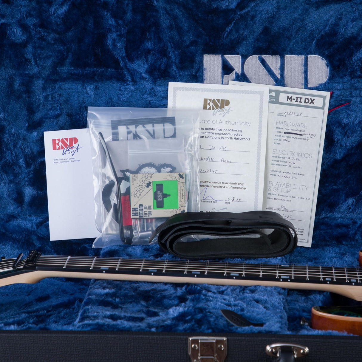 ESP USA M-II DX Electric Guitar - Psychedelic Flame - #US25145