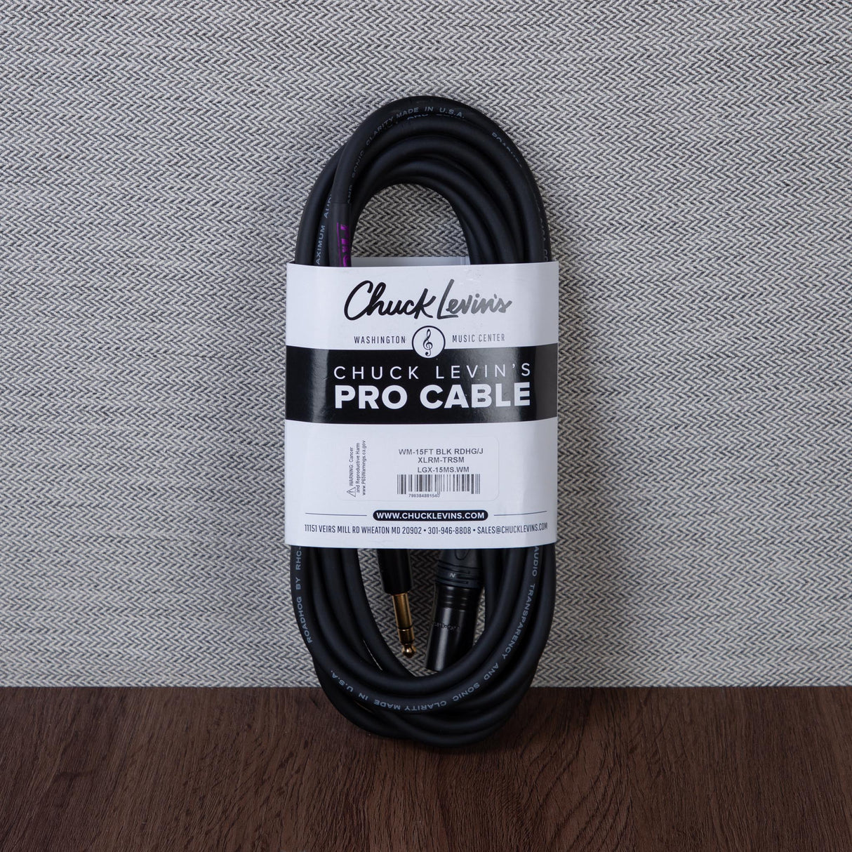 Chuck Levins LGXF-15-WM 15-Foot Balance LGX Cable - XLRF to TRSM
