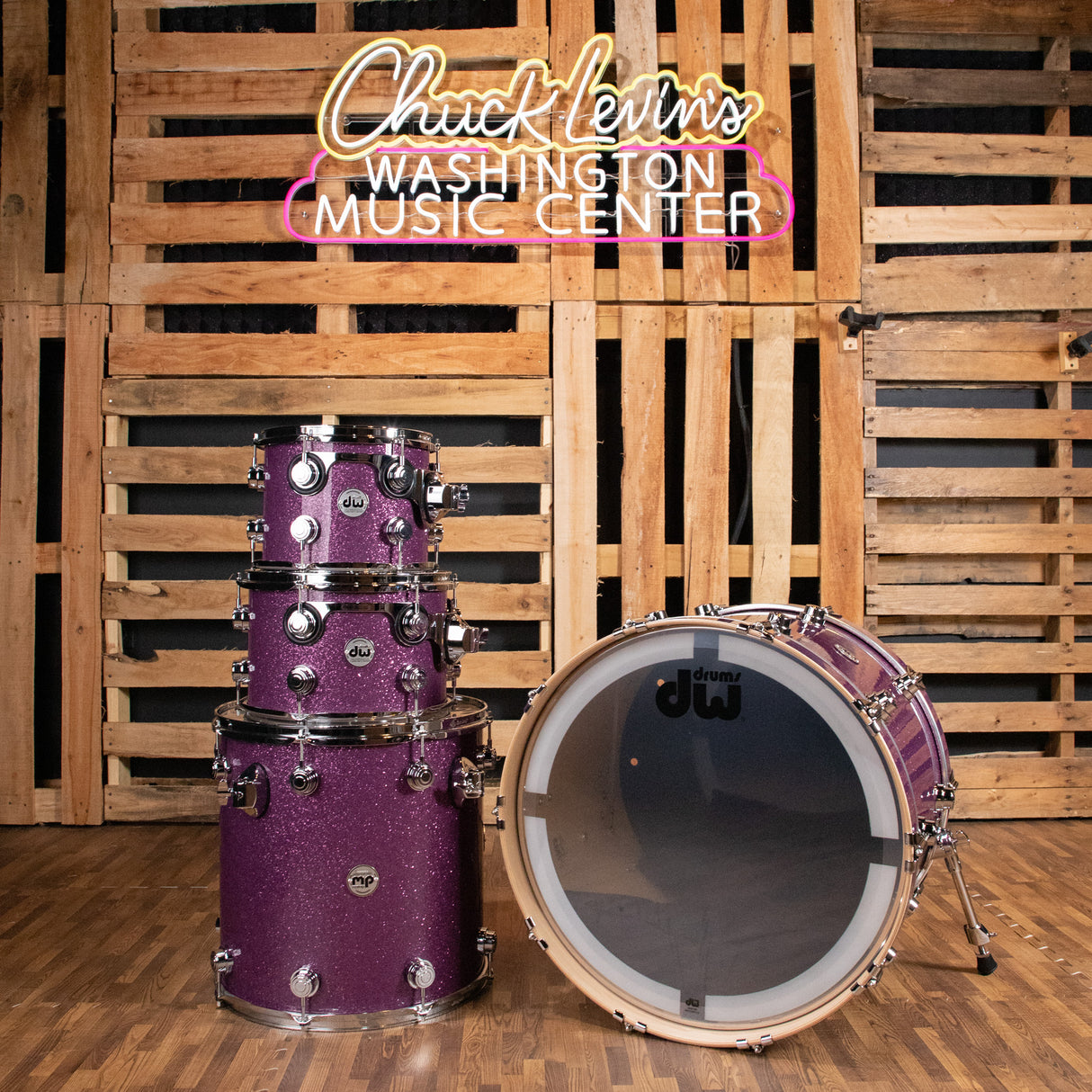 DW Collector's Series 333 4-Piece Shell Pack with 22-Inch Kick - Purple Glass