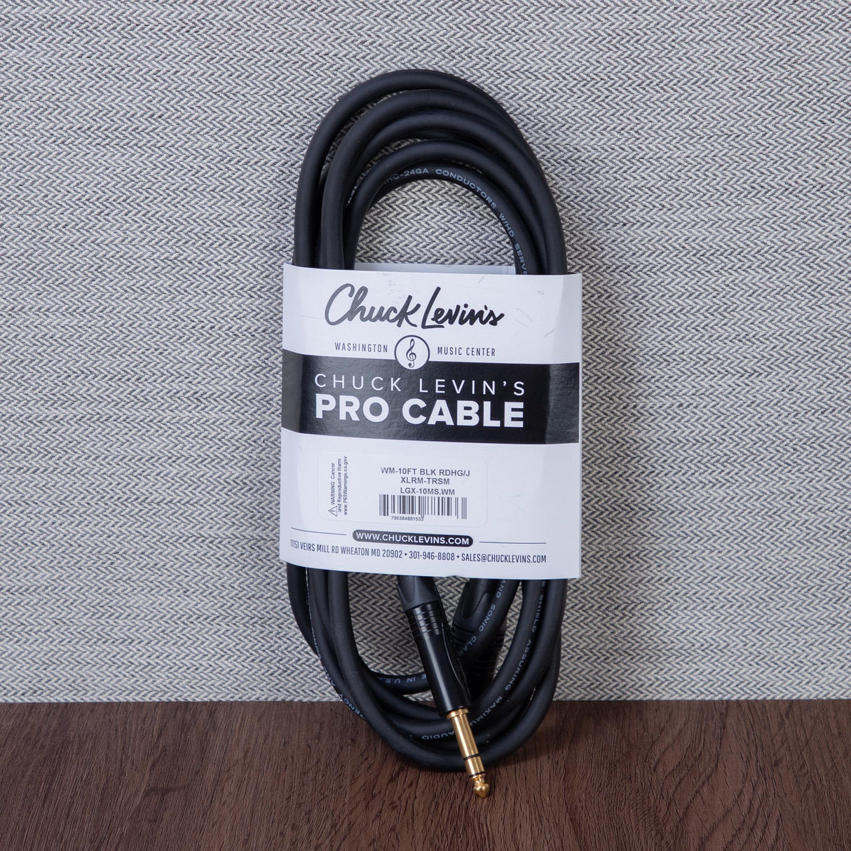 Chuck Levins LGXF-10-WM 10-Foot Balance LGX Cable - XLRF to TRSM