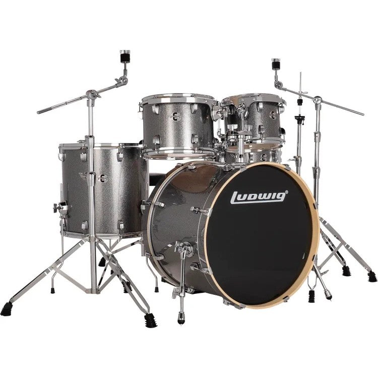 Ludwig Element Evolution 5-Piece Drum Set with 22-Inch Kick, Hardware - Platinum Sparkle