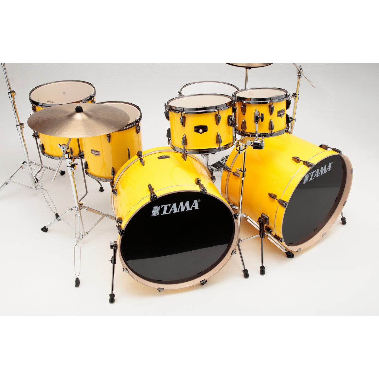Tama Imperialstar 7-Piece Drum Kit with Double 22-Inch Kick Drums - Electric Yellow