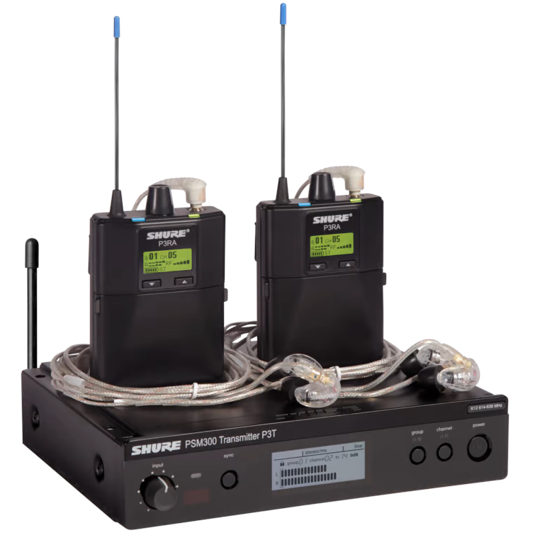 Shure PSM300 P3TRA215TWP Twinpack Wireless In-Ear Monitor System - H20 Band