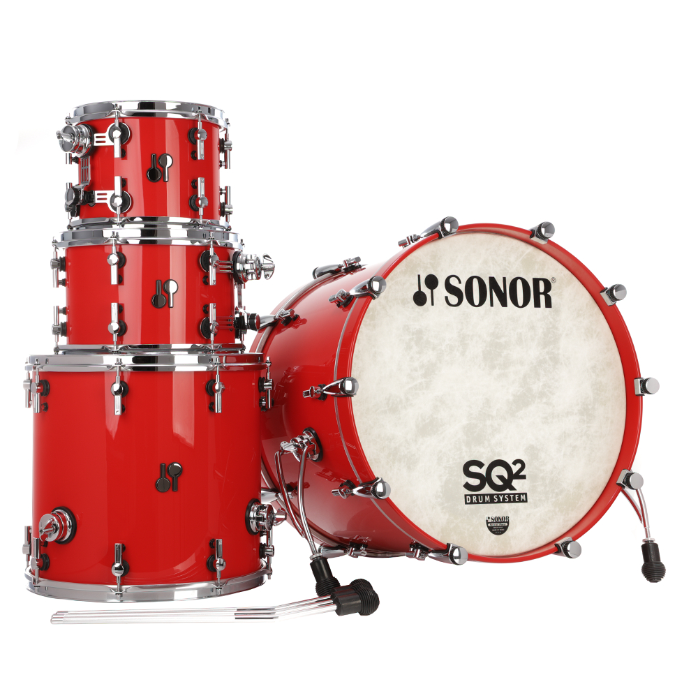 Sonor SQ2 4 Piece Shell Pack With 22 Inch Bass Drum - Traffic Red