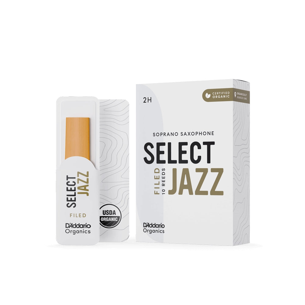D'Addario ORSF10SSX2H Organic Select 10-Pack Jazz Soprano Saxophone Reeds - 2 Hard