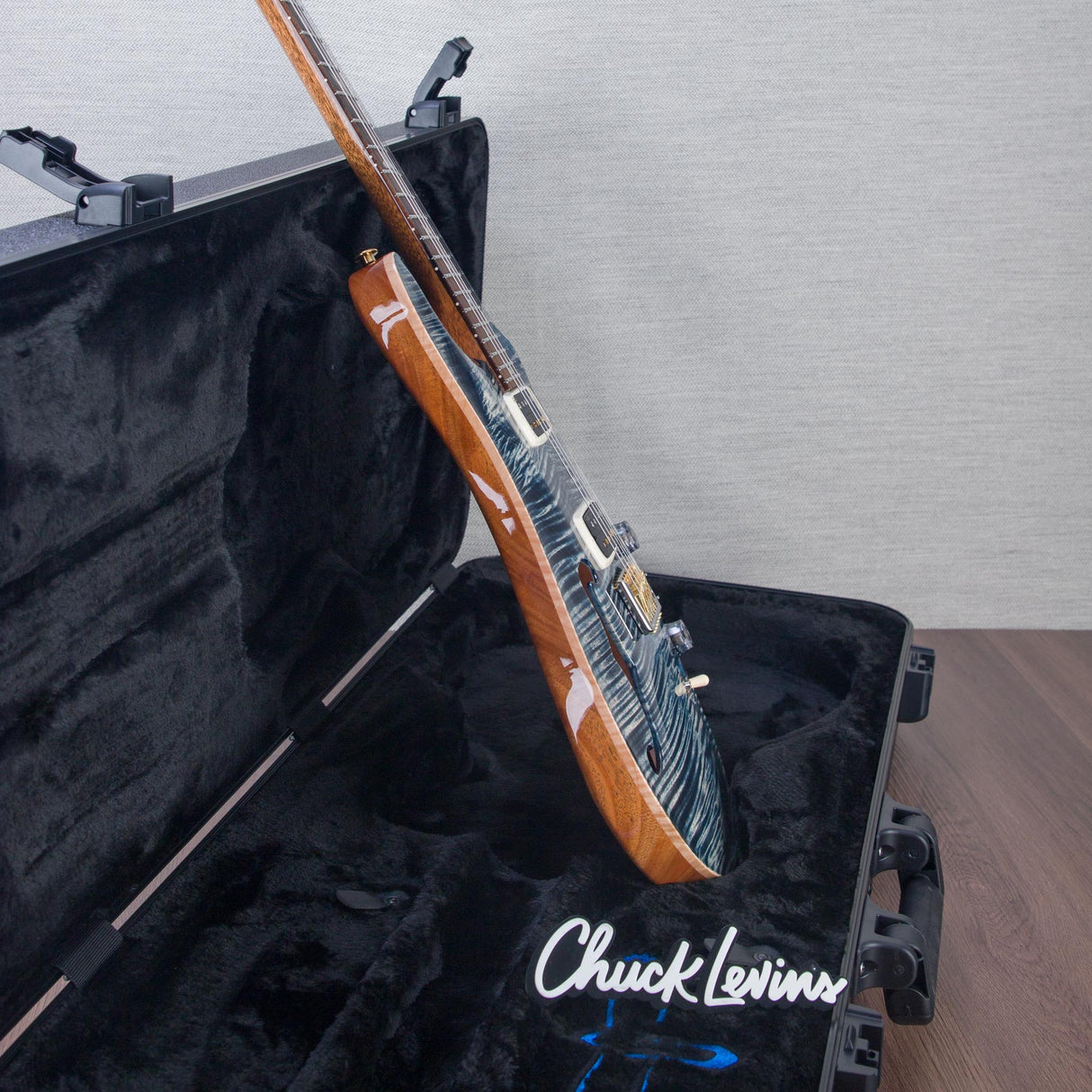 PRS 40th Anniversary Limited Edition Custom 24-08 Semi-Hollowbody Electric Guitar - Faded Whale Blue with Natural Back - #250400135