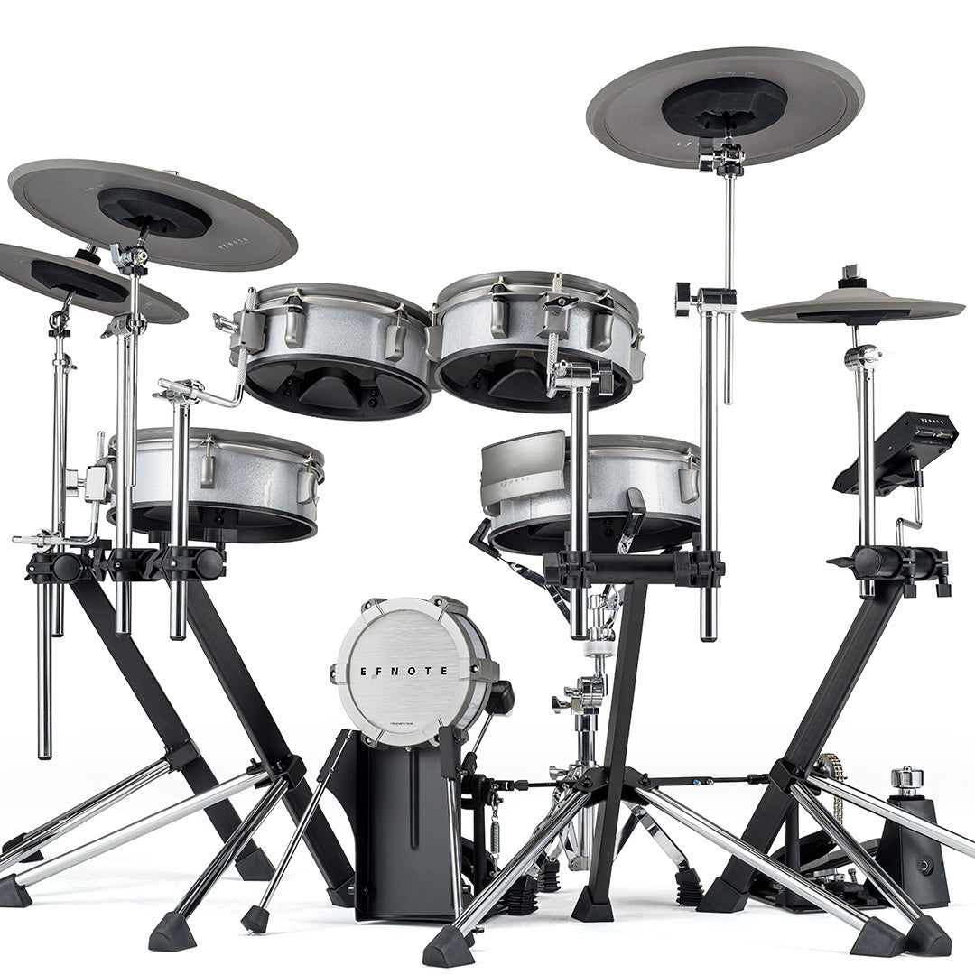 EFNOTE 3 5-Piece Electronic Drum Kit With Cymbal Pads - White Sparkle