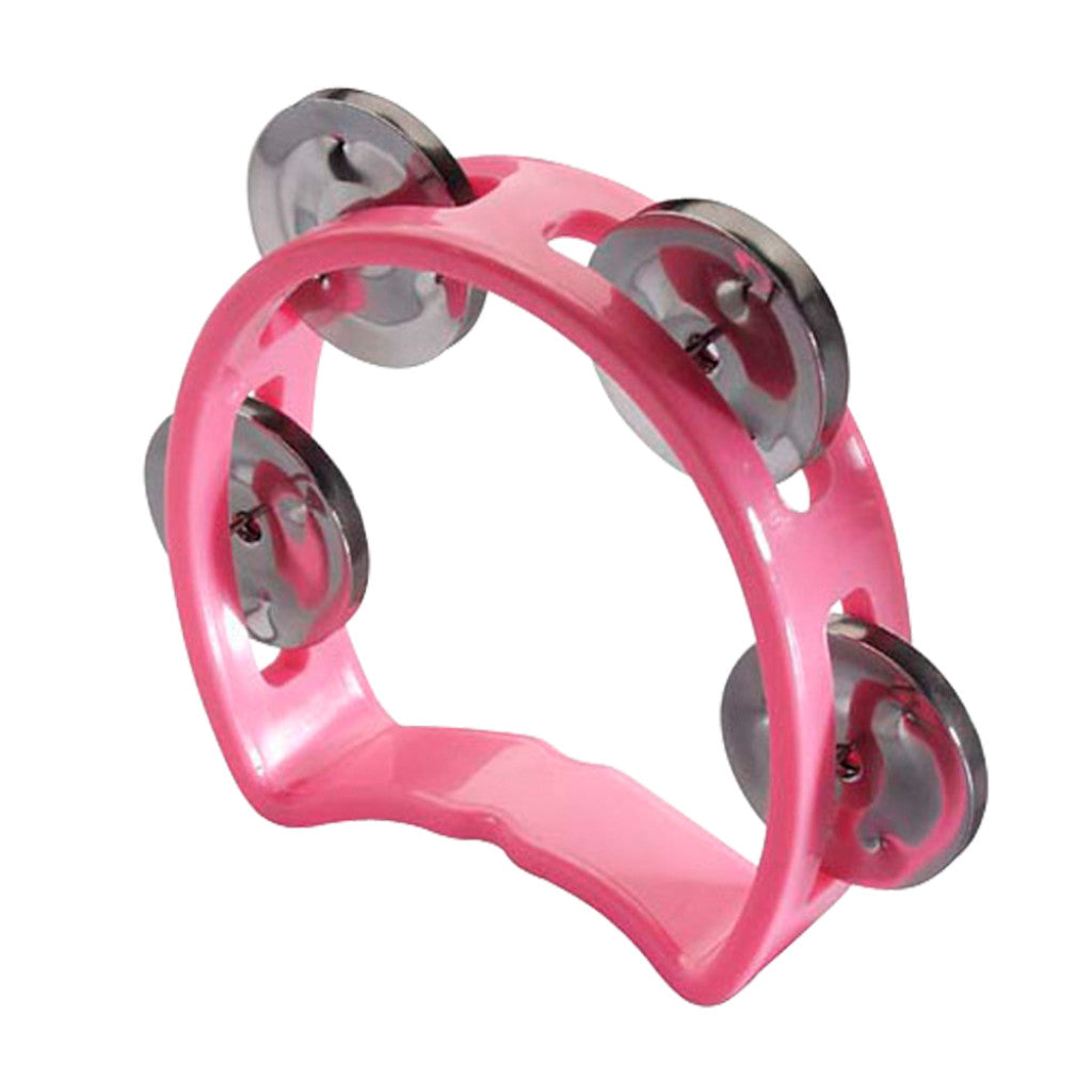 Stagg Plastic Cutaway Mini Tambourine With 4 Jingles - Pink - New,Pink