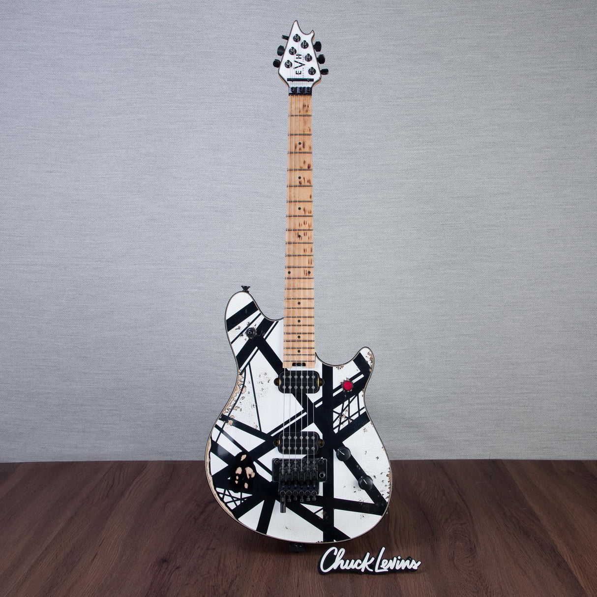 EVH Custom Shop Special Edition Wolfgang Stripes Electric Guitar - White/Black Stripes - #WG17574A