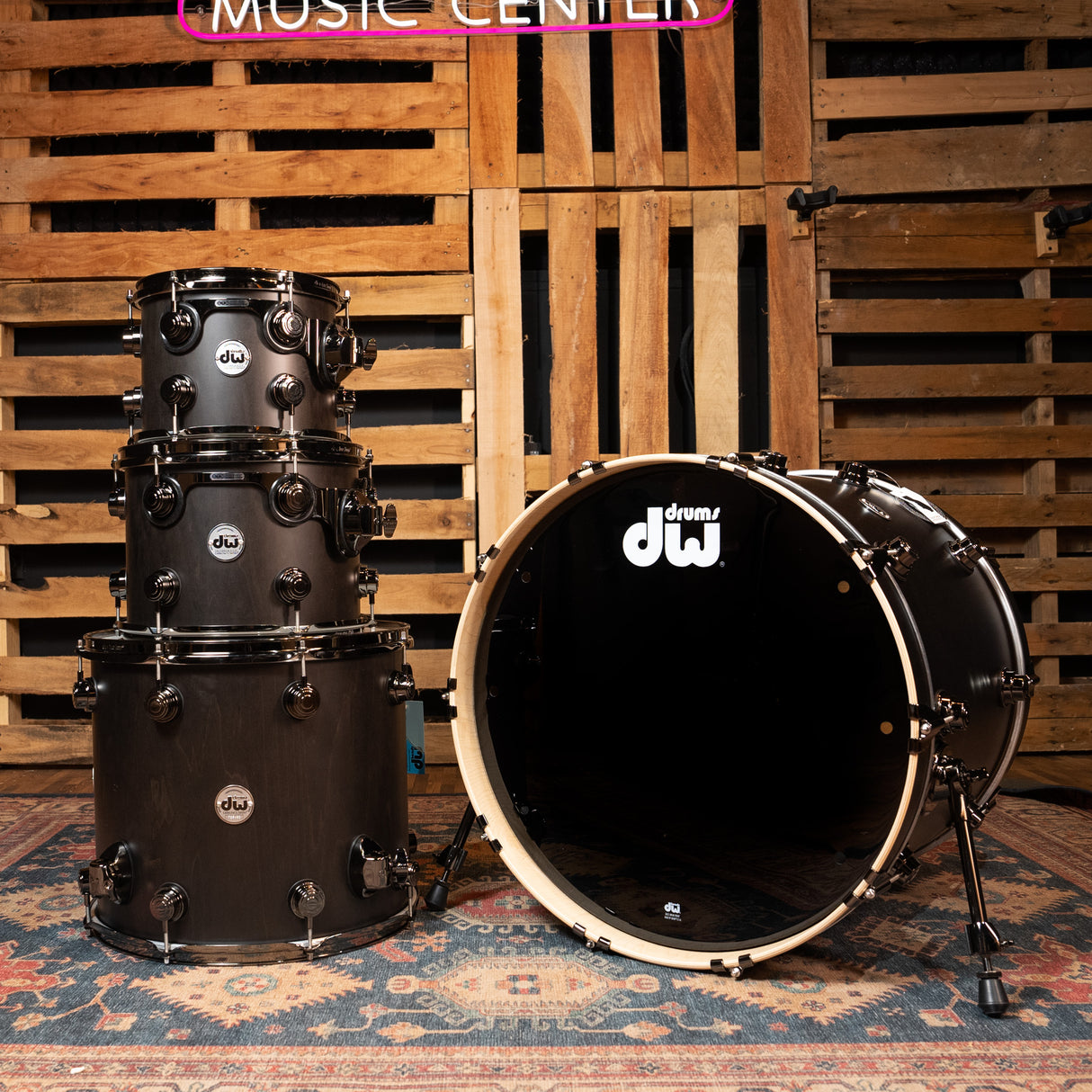 DW Collector's 4-Piece PurpleCore Purpleheart Wood Core Shell Pack - Black