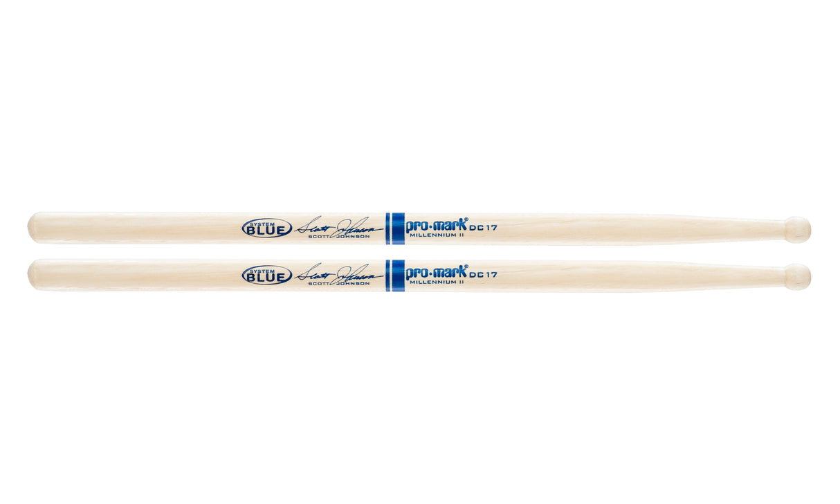 Promark TXDC17W Hickory DC17 Scott Johnson Wood Tip drumstick