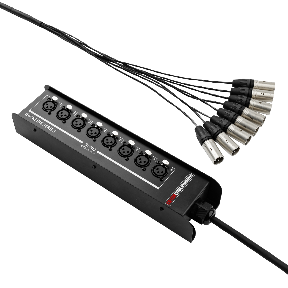 Gator GCWB-DS8X0-25 8-Channel Drop Snake with No Returns - 25-Feet