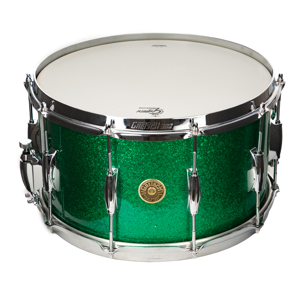 Gretsch Broadkaster 8x14 Snare Drum - Green Sparkle