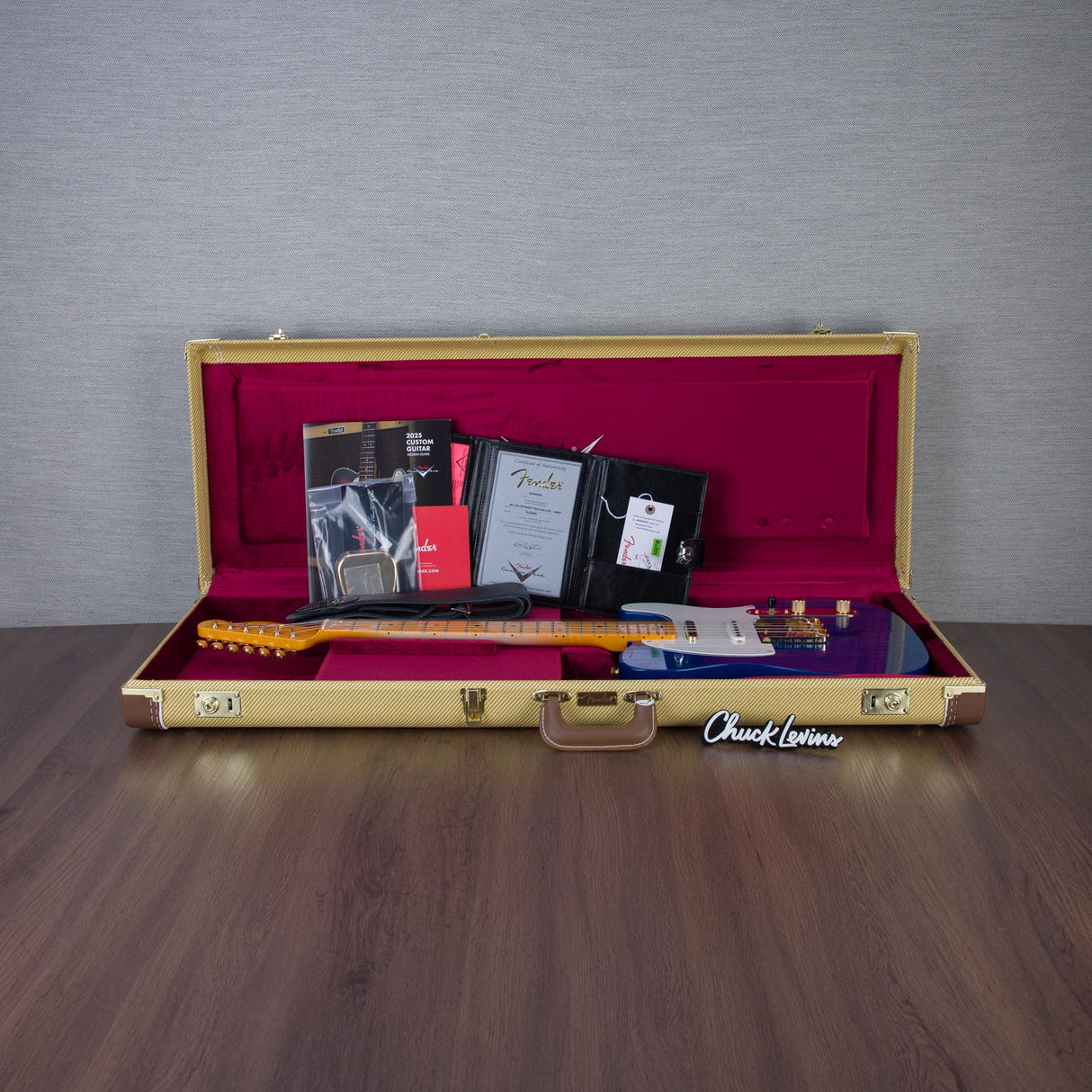 Fender Custom Shop Limited Edition Hotshot Telecaster Electric Guitar Deluxe Closet Classic - Aged Sapphire Blue Transparent - #R122684