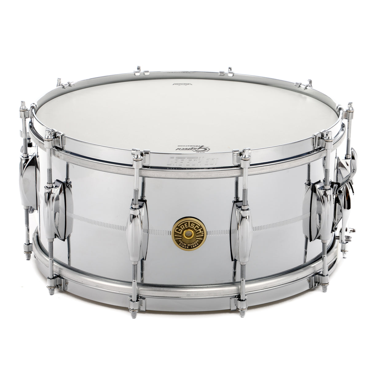Gretsch 14" x 6.5" USA Chrome Over Brass Snare Drum - 301 Hoops