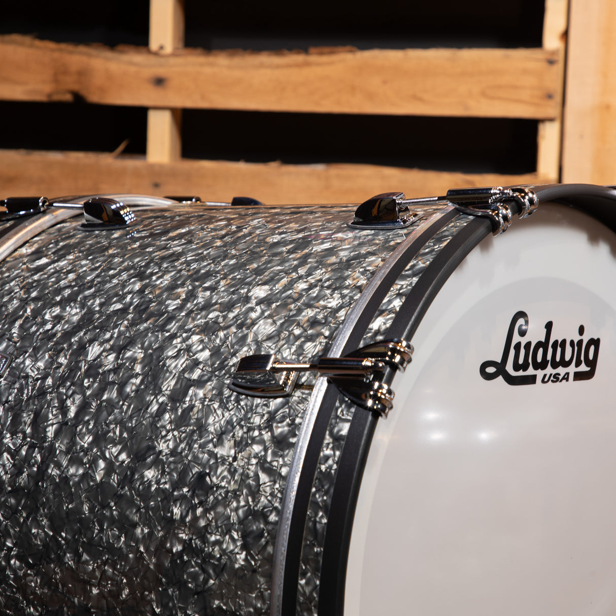 Ludwig USA Classic Maple CL Custom Mod 4-Piece Shell Pack - Black Pearl Wrap