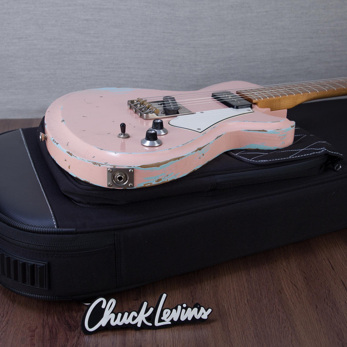 Novo Guitars Solus F2 Electric Guitar - FOF Shell Pink over Sonic Blue - #26047