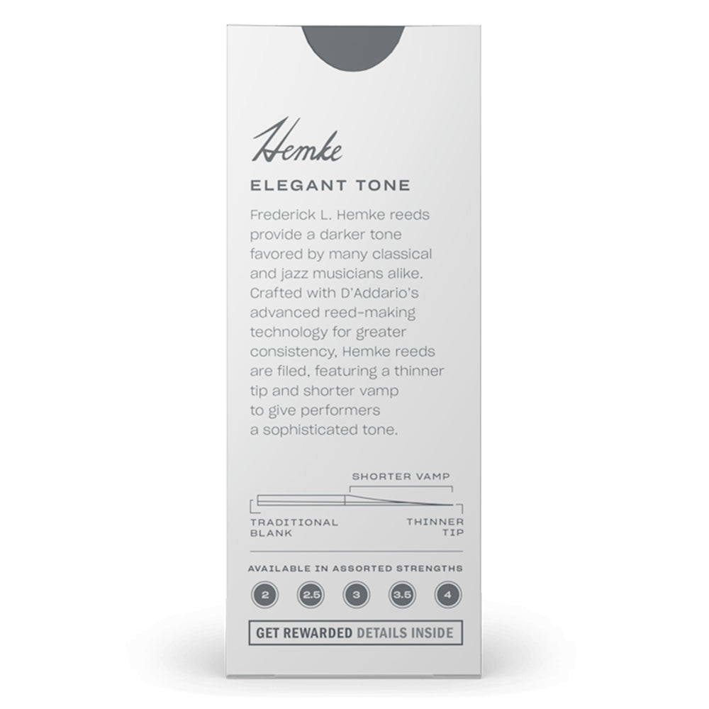 D'Addario RHKP5BSX Frederick L. Hemke Filed Baritone Sax Reed 5-Pack - New,2.5